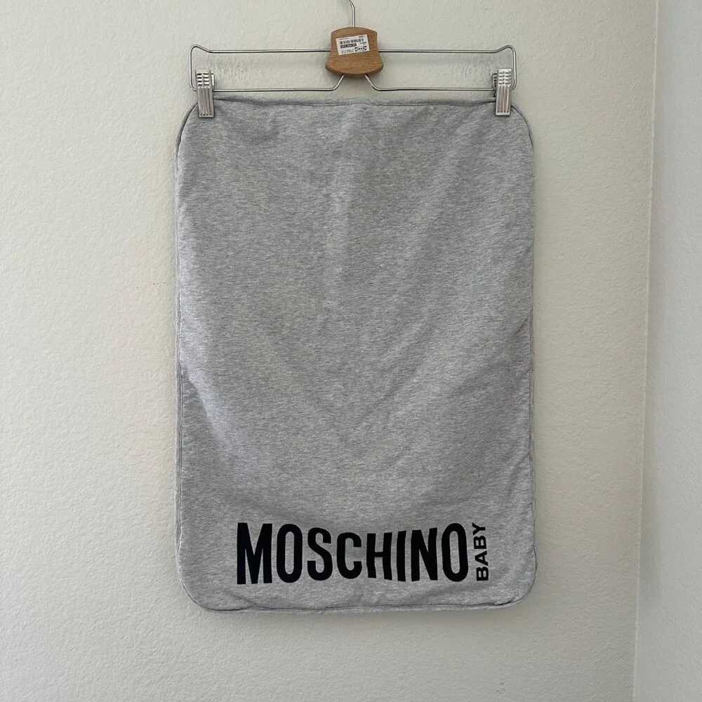 Moschino Baby Teddy Bear Motif Diaper Bag Front Flat Cotton Blend O/S